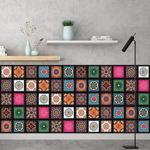 Beautiful Colorful Mandala Self Adhesive Tile Stickers Set 2