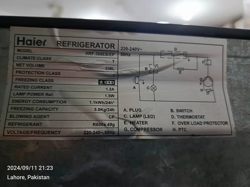 HAier Fridge GD large  size  (0306=4462/443) Classic set hrf 368 11