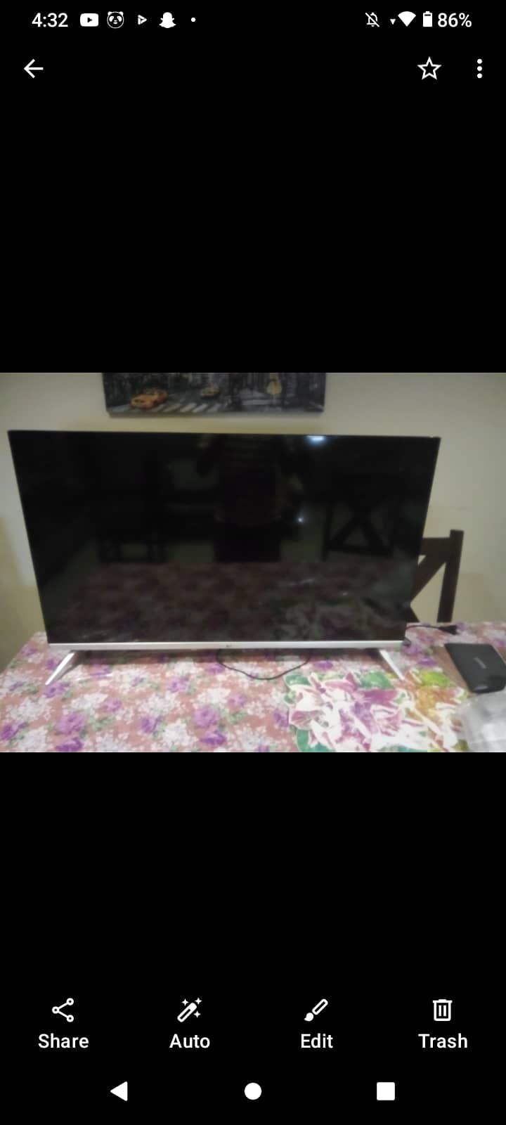 Model 105 slightly used tv panel is broken 1