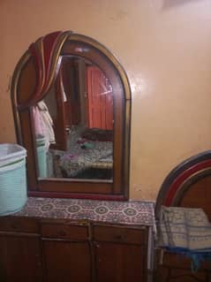 Wooden deco. Bed and dressing