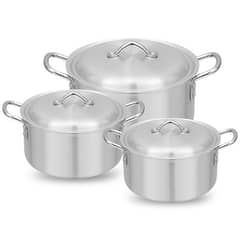 Silver steel set of 3 patilas