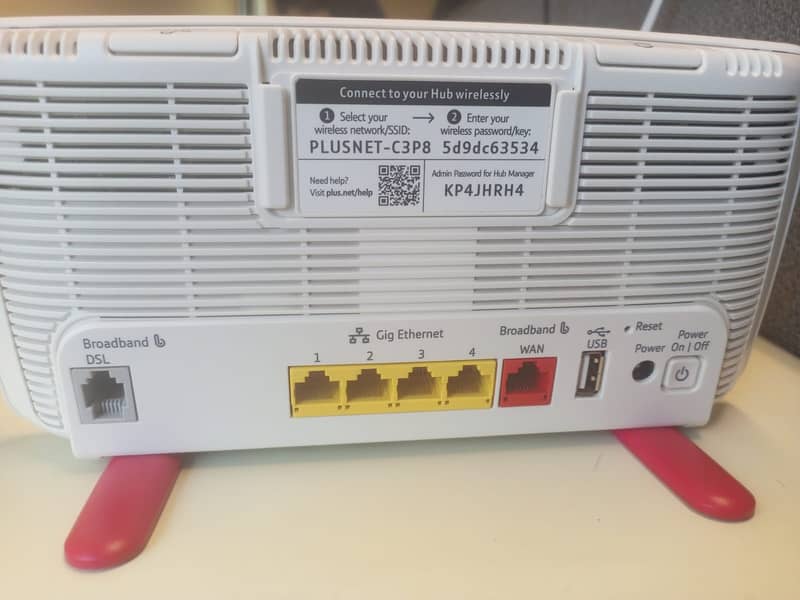 Plusnet broadband router 802.11 b/g/n WiFi (2.4Ghz) and  (5Ghz) 1