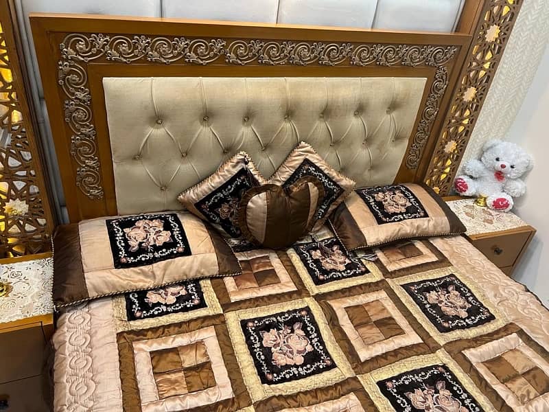 Urgent Sale | Wooden Bed + Two Side Tables 5