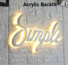 3D led Sign Boards, Neon Signs, backlit signs Acrylic Signs led board 0