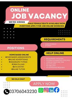 online jobs/full time/part time/simple typing jobs for boys and girls