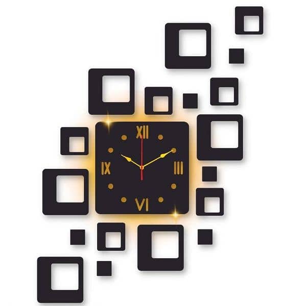 Unlock 10% Off on Square Design Laminated Wall Clock with Backlight . 0