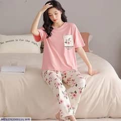 2 Pics Women Stitched Cotton  Jersey Printed Night Suit1 0