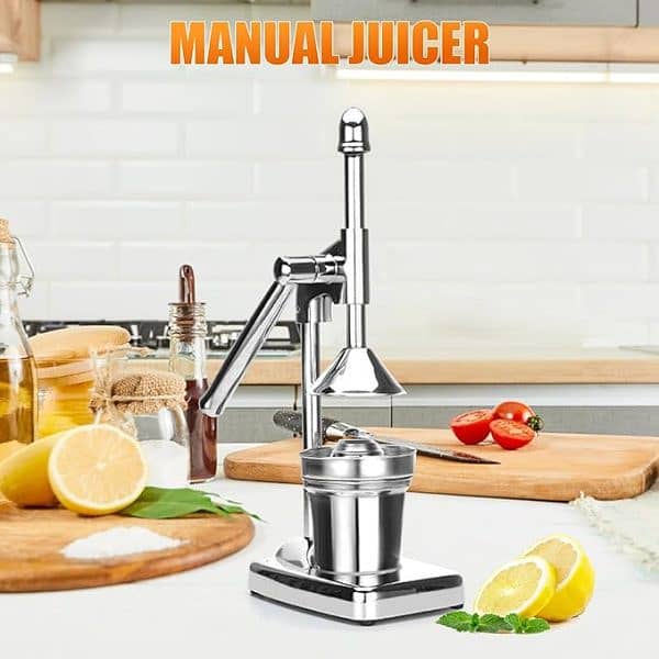 Manual Juicer, Stainless Steel Hand Press Citrus Presser With Stainle 3