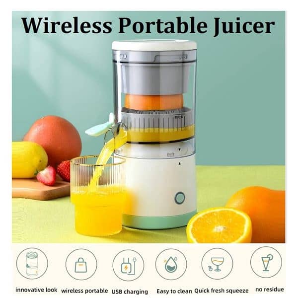 Portable Electric Citrus Juicer Hands-free Rechargeable Orange Lemon 2