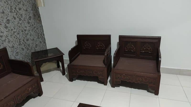 7 seater wooden sofa set 3