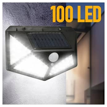 100 LED Solar Wall Lamp All Sides LuminousMotion SensorHuman Induction 1