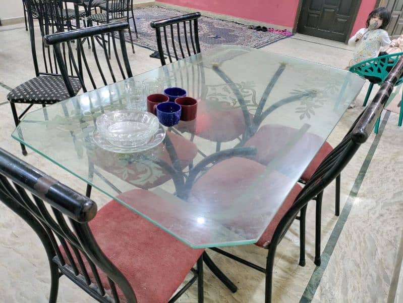 2 dining table glass top 11 chairs 2