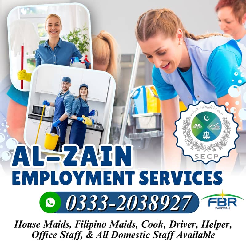 We Provide All Domestic Staff Maid Baby Sitter Cook Nanny Chef Cleaner 0