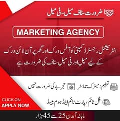 Required Male and female staff for on line job