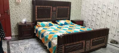 king size bed with dressing and side tables 0