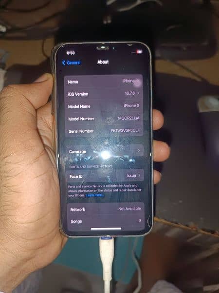 iPhone x 64gb Zong sim chalata he face id failed battery boost 2