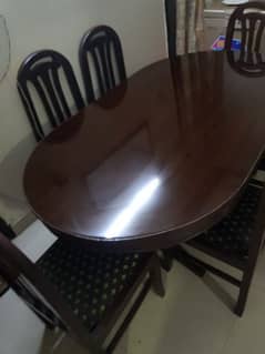 Wooden Dinning table with 6 chairs