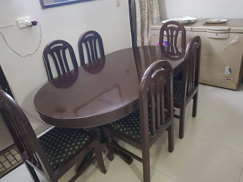 Wooden Dinning table with 6 chairs 1