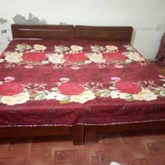 (2 single bed with mattress)or sofa set