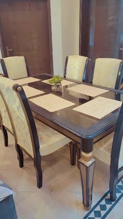 dinning table with 6 chairs ( Shesham wood)