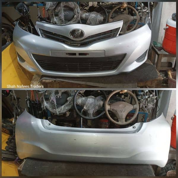 Toyota Vitz 2013 Front and Back Bumper Pair - Vitz Bumper with Antenna 0