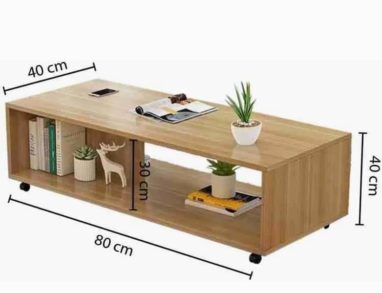 modern design glass top coffee table with shelf and wheels 4