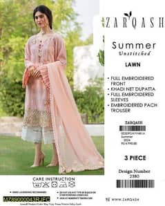 3PC unstitched suit lawn