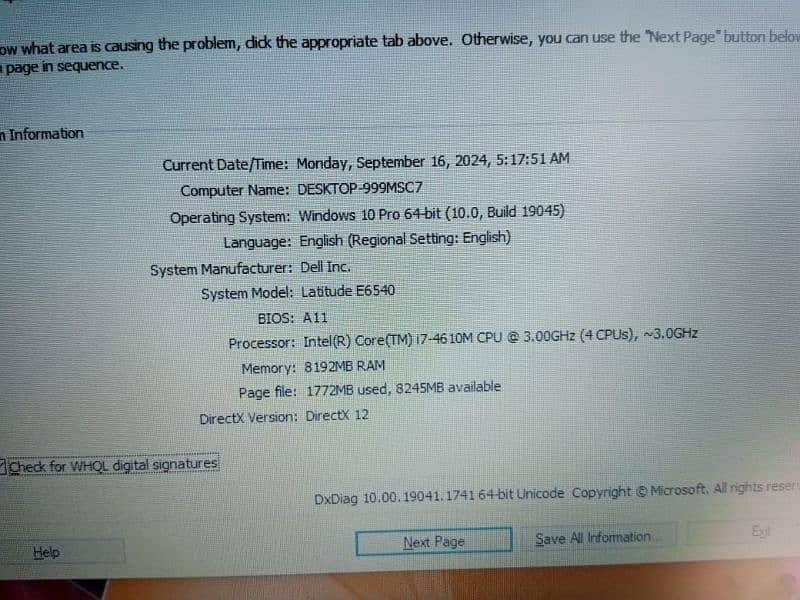 Dell 6540 i7 4th RAM 8gb SSD 128gb condition 10 by 10 workstation A+ 6