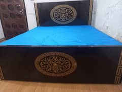 new condition king size double bed with 2 side tables versace style