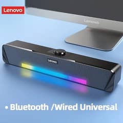 Original Lenovo USB Bluetooth Wired Sound Bar Audio Desktop Spe