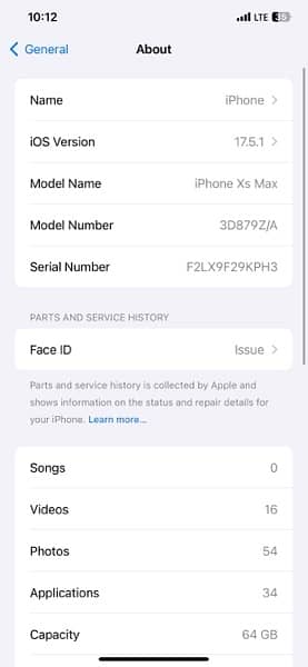 I phone Xs max (PTA) Aproved 64gb with Box 3