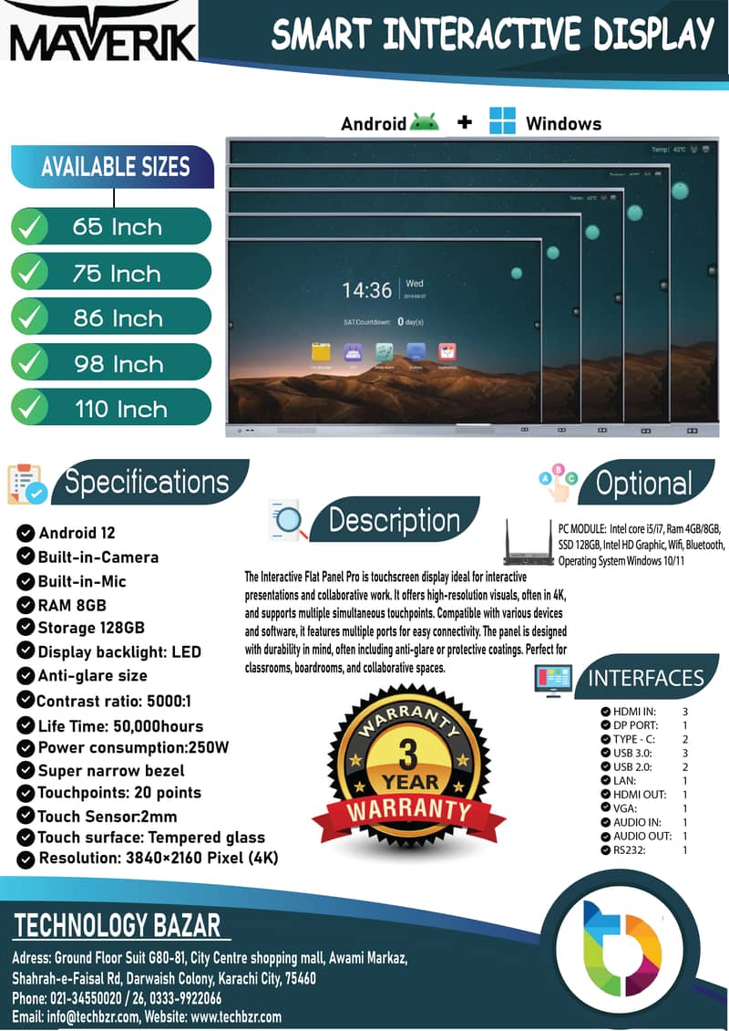 Interactive flat panel | touch screen | Digital Board |Smart Board 1