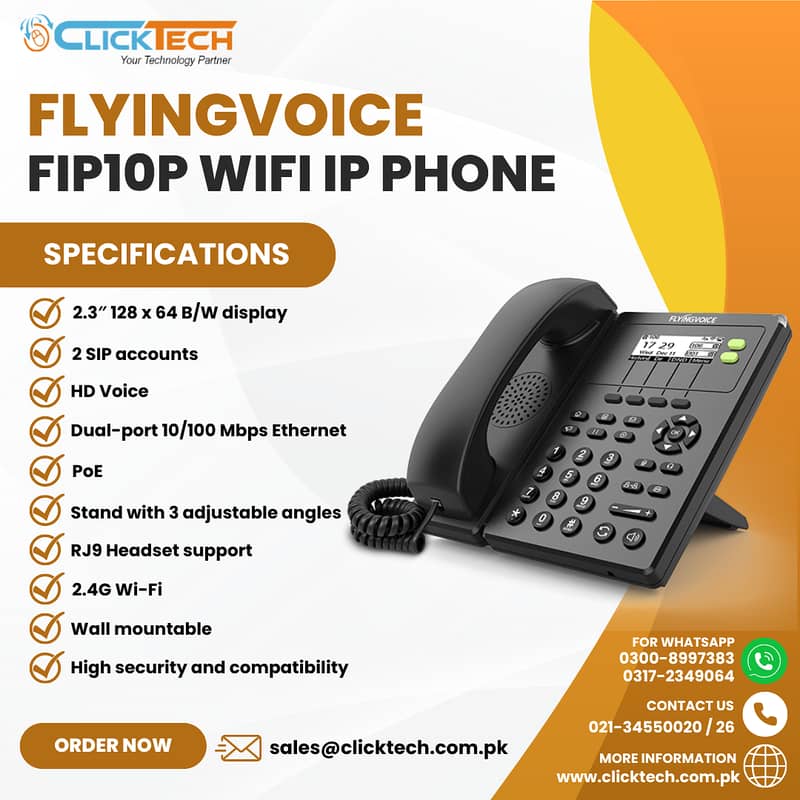 Flyingvoice FIP10 Entry level Business Wireless IP Phone 0