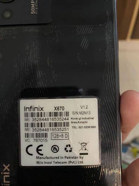 Infinix note 12 model x670 4