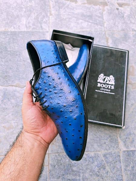 Men's Formal Shoes, high quality leather, color blue 2