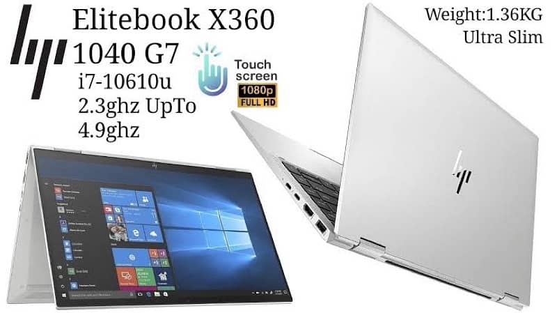 Hp Elitebook 1040 g7 x360Touch FHD Bazeless display i7 10th 16GB 256GB 0