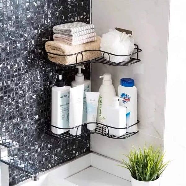 1 Pcs Metal Corner Rack Shelf Organizer Wall Mount 2