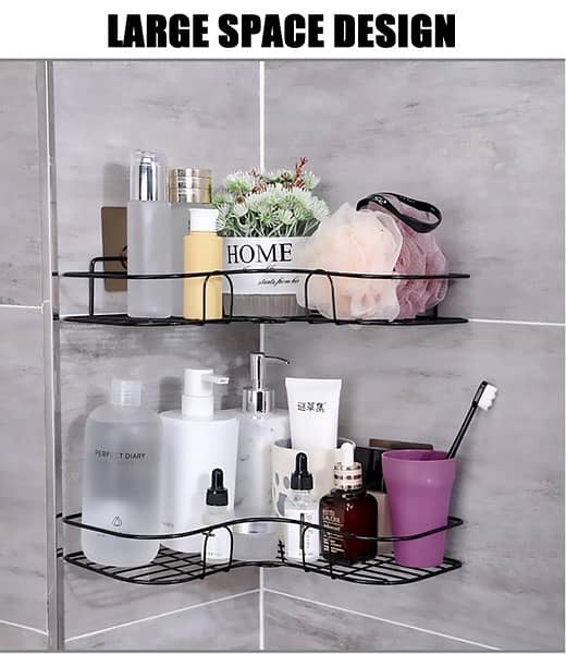 1 Pcs Metal Corner Rack Shelf Organizer Wall Mount 3