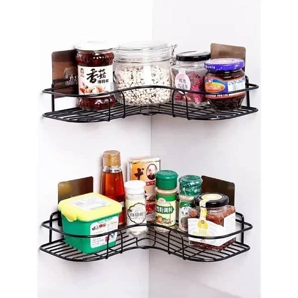 1 Pcs Metal Corner Rack Shelf Organizer Wall Mount 4