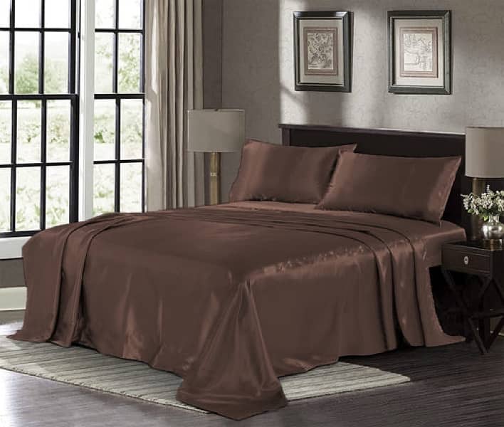 SILK PLAIN BEDSHEET ALL COLOURS AVAILABLE 4