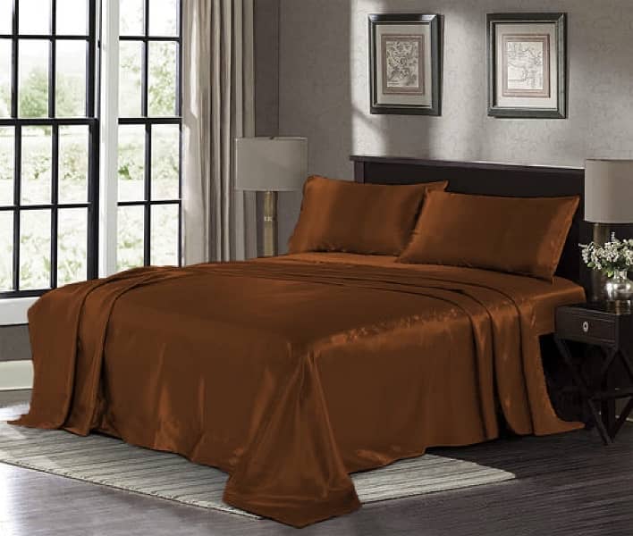 SILK PLAIN BEDSHEET ALL COLOURS AVAILABLE 5