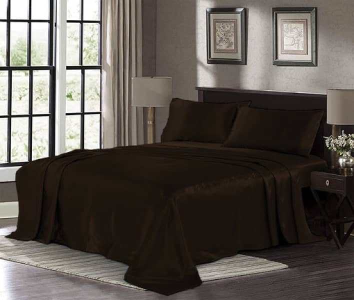 SILK PLAIN BEDSHEET ALL COLOURS AVAILABLE 6