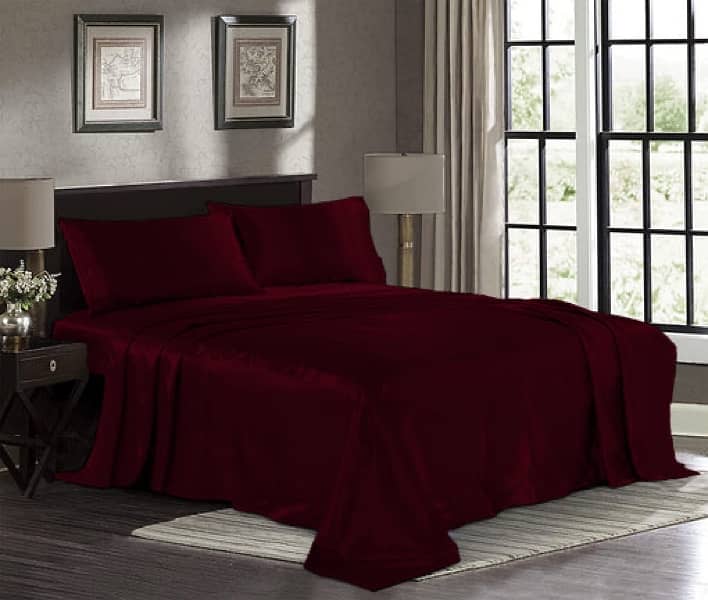 SILK PLAIN BEDSHEET ALL COLOURS AVAILABLE 12