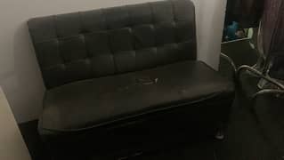 Black leather Sofa set