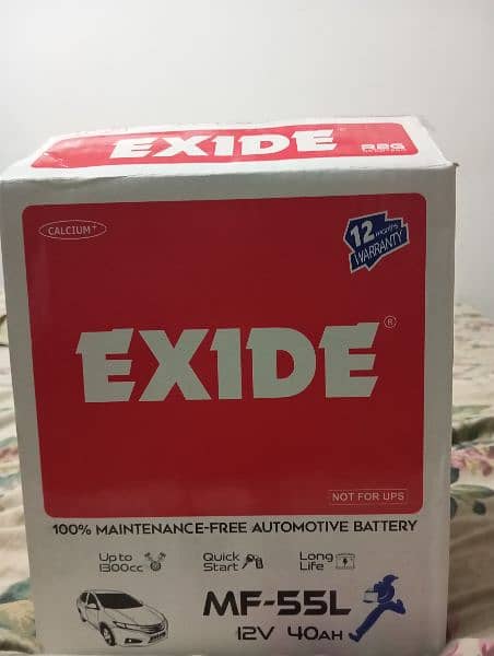 Exide MF-55L Dry Battery For Sale. . 1