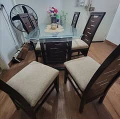 wooden Dining table & 6 chairs