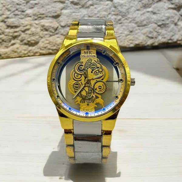 golden skeleton watch premium color never fade 100% guranted 0