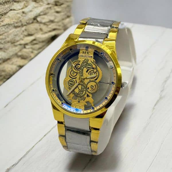 golden skeleton watch premium color never fade 100% guranted 1