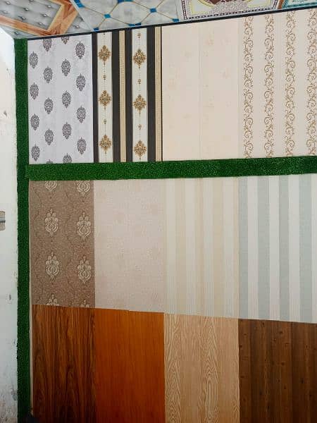 Wallpaper Pvc Panel wooden floor window blind 17