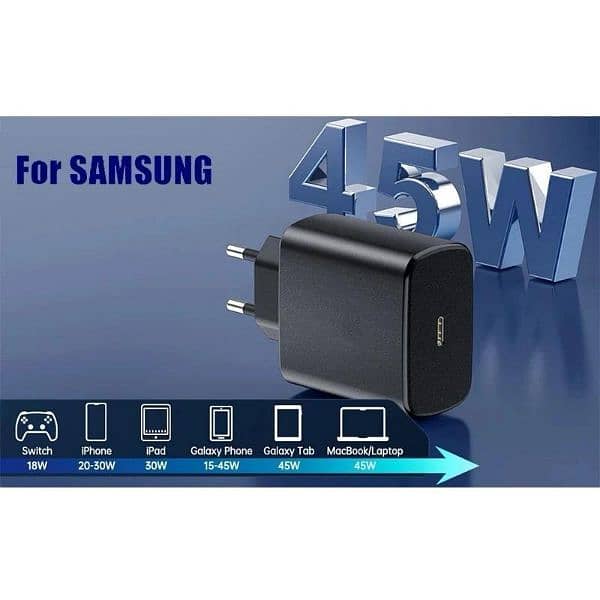 Samsung 45w Fast Charger With Cable oppo, vivo, iPhone 2